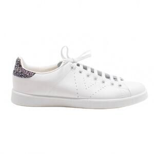 NEW VICTORIA women's glitter leather sneakers in antracite